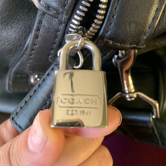 Coach Leather Weekender (Black with silver Hardware) - Picture 4 of 5